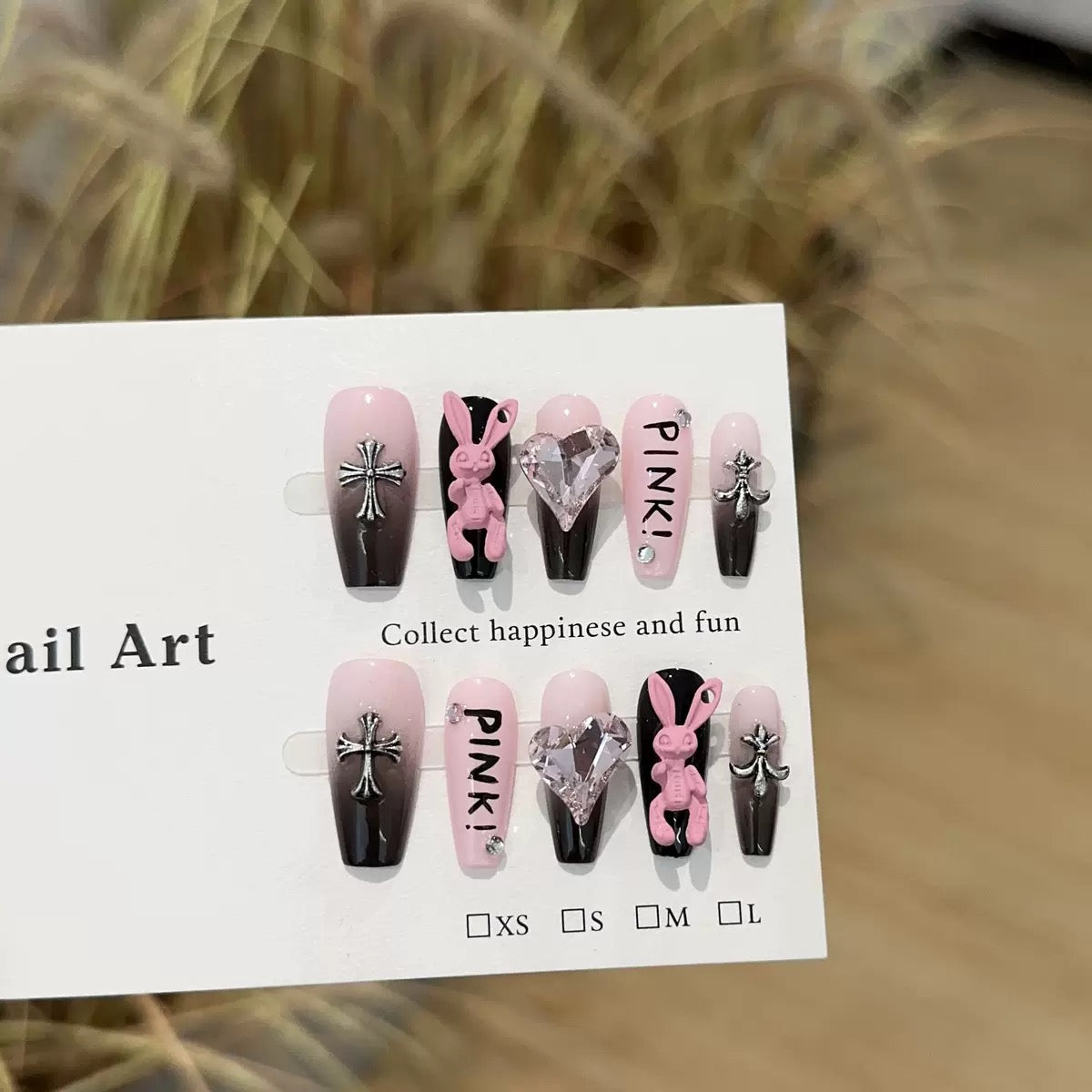 Sweet Pink Bunny 3D Press-On Nails