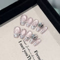 Blush Crystal French Tips | Handmade Press-On Nails